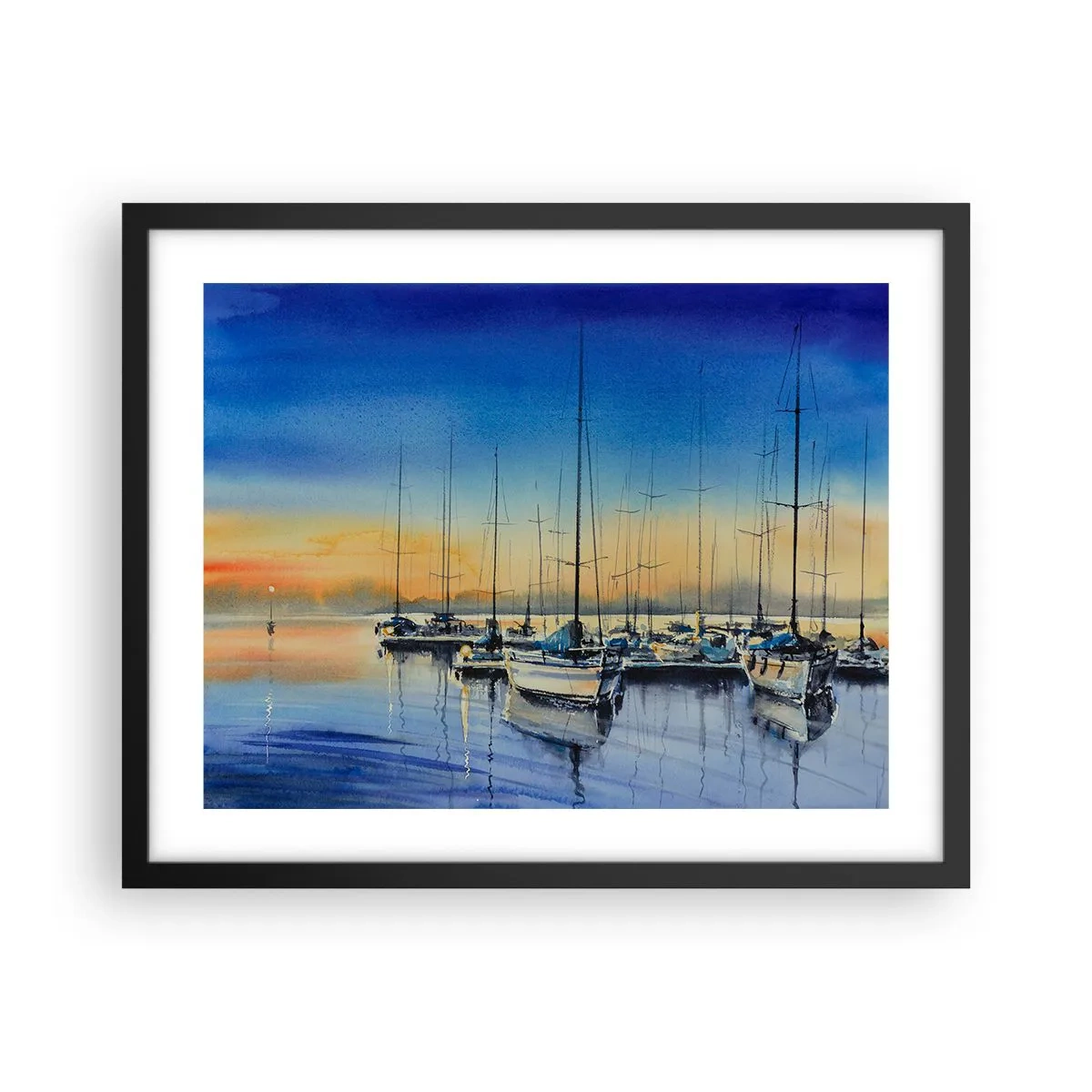 Poster in einem schwarzem Rahmen - Ende eines guten Tages - 50x40 cm