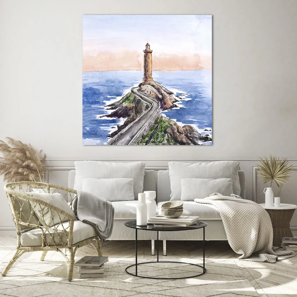 Glasbild - Bild auf glas - Dem Meer zugewandt - 40x40 cm