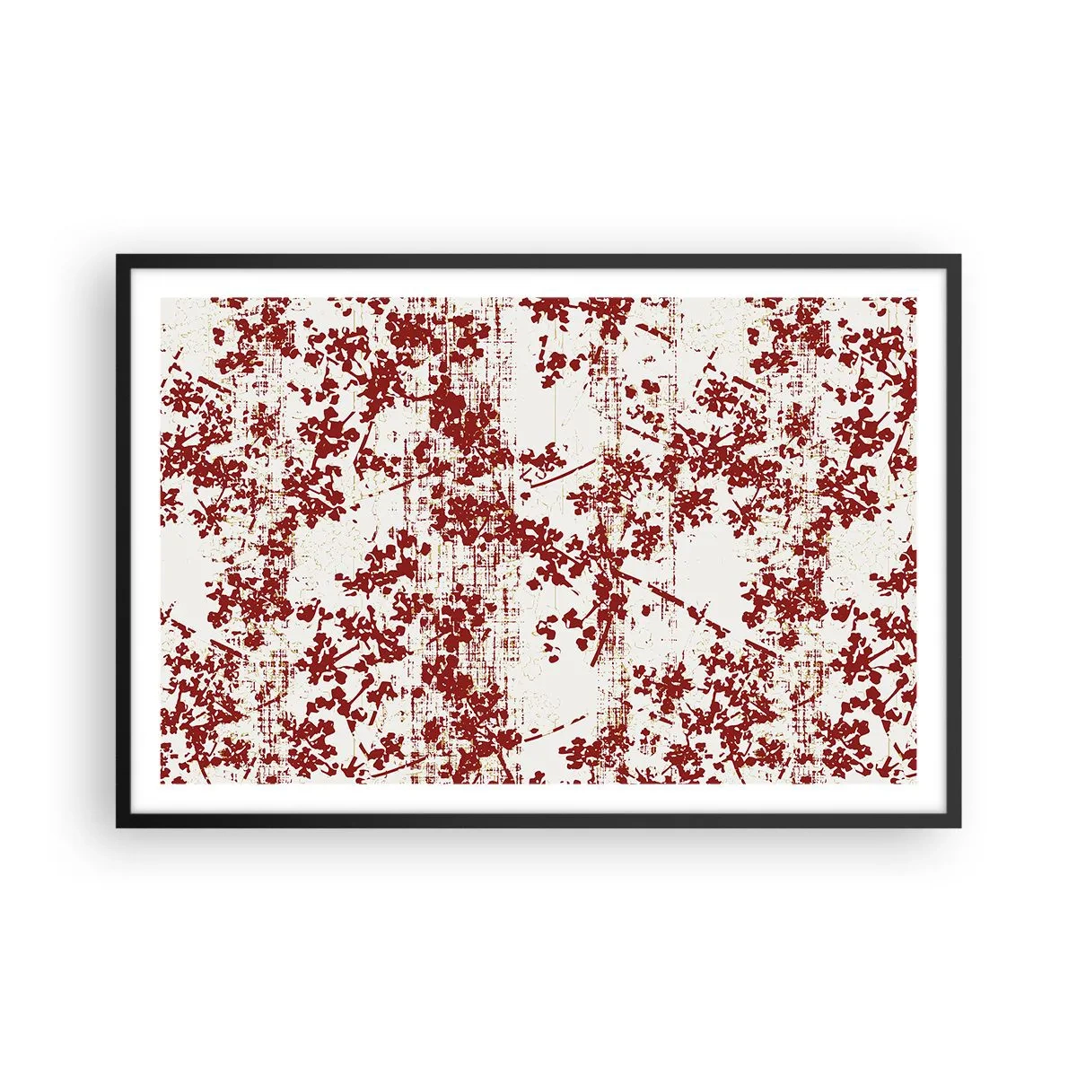 Poster in einem schwarzem Rahmen - Wie alter Perkal - 91x61 cm