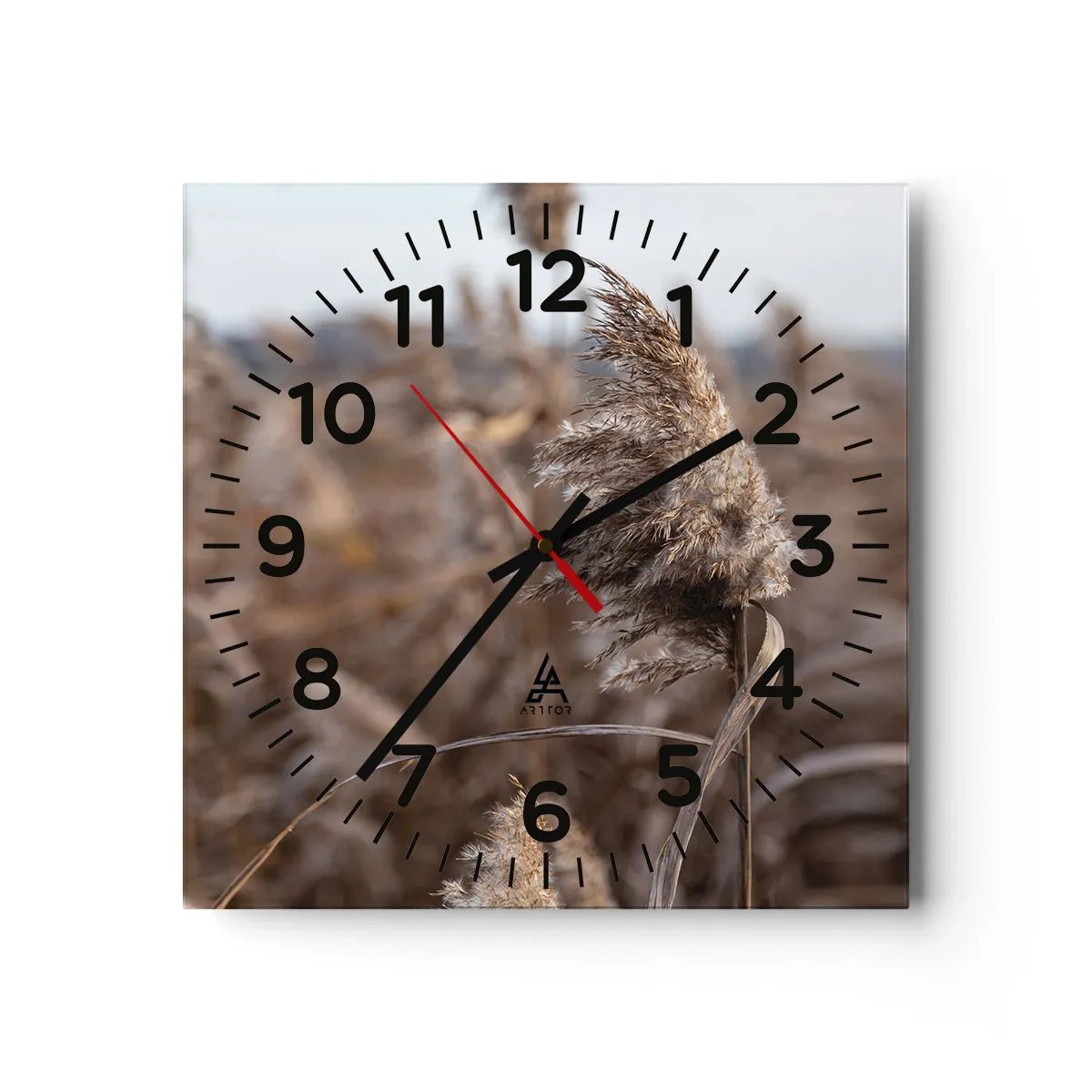 Wanduhr - Glasuhr - Zeit, mit dem Wind zu gehen - 40x40 cm