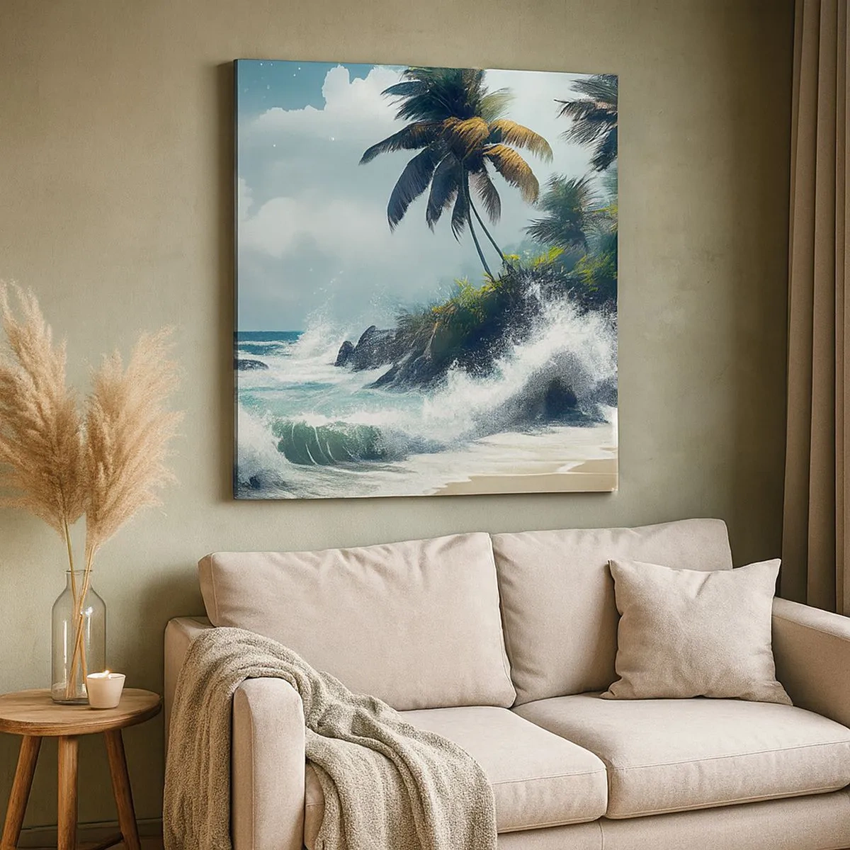 Bild auf Leinwand - Leinwandbild - Am tropischen Ufer - 30x30 cm