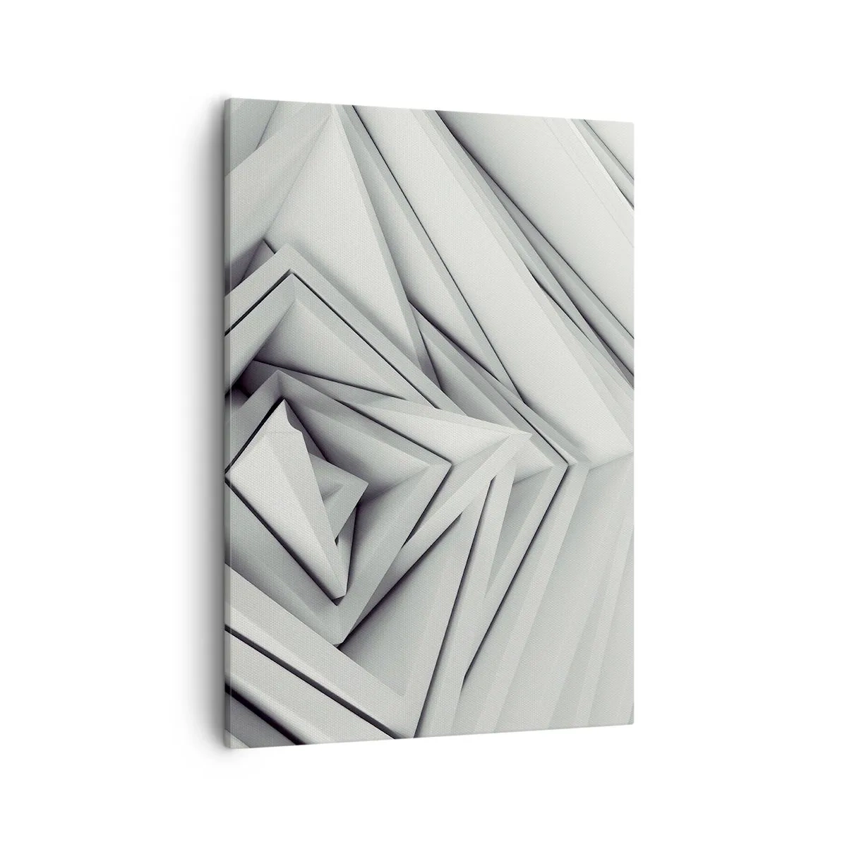 Bild auf Leinwand - Leinwandbild - Eine abstrakte Komposition aus geometrischen Formen in Grautönen. - 50x70cm - Spitzwinklige Knospen - Moderne Wanddekoration für Wohnzimmer und Schlafzimmer ARTTOR