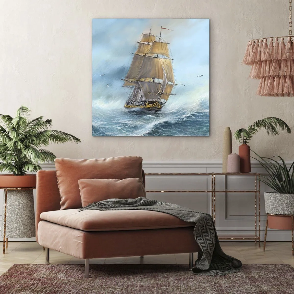 Bild auf Leinwand - Leinwandbild - Über die Wellen gleiten - 60x60 cm