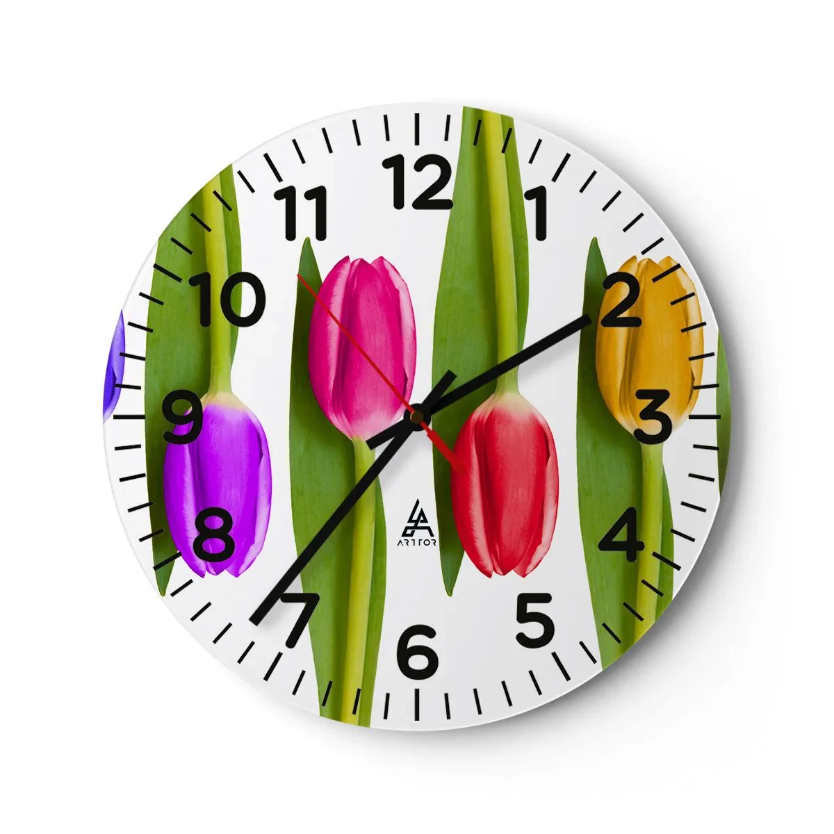 Wanduhr - Glasuhr - Regenbogenkomposition - 30x30 cm