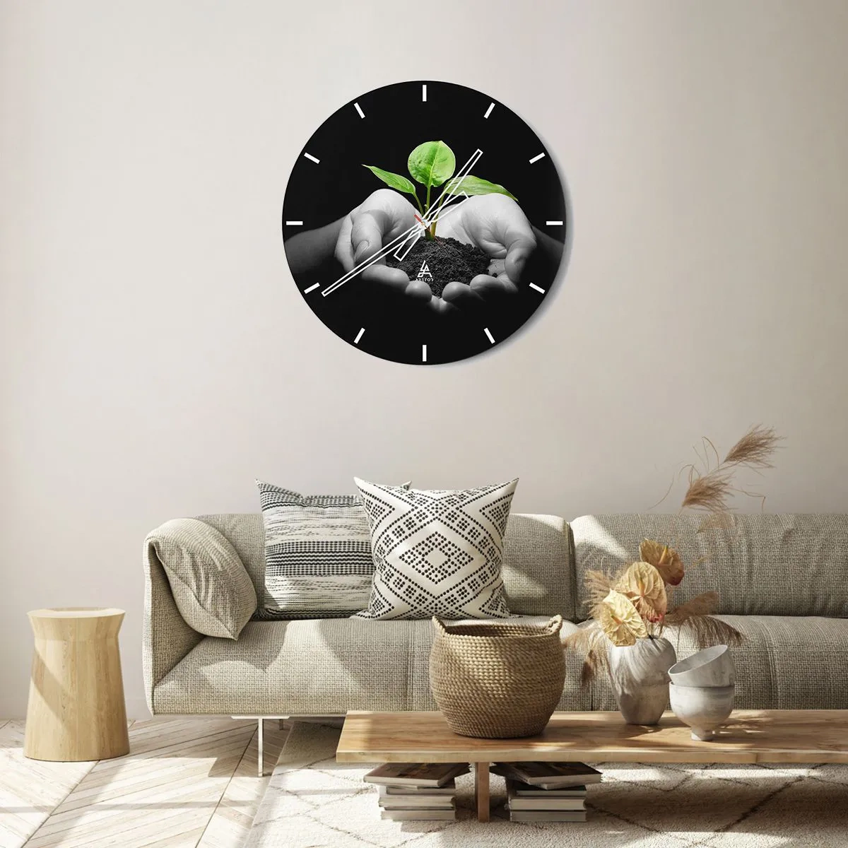 Wanduhr - Glasuhr - Ich liebe die Natur, ich beschütze sie - 40x40 cm