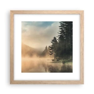 Poster in einem Rahmen aus heller Eiche - Die Geburt des Tages - 30x30 cm