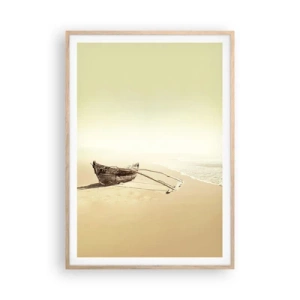 Poster in einem Rahmen aus heller Eiche - Erinnerung an die Südsee - 70x100 cm