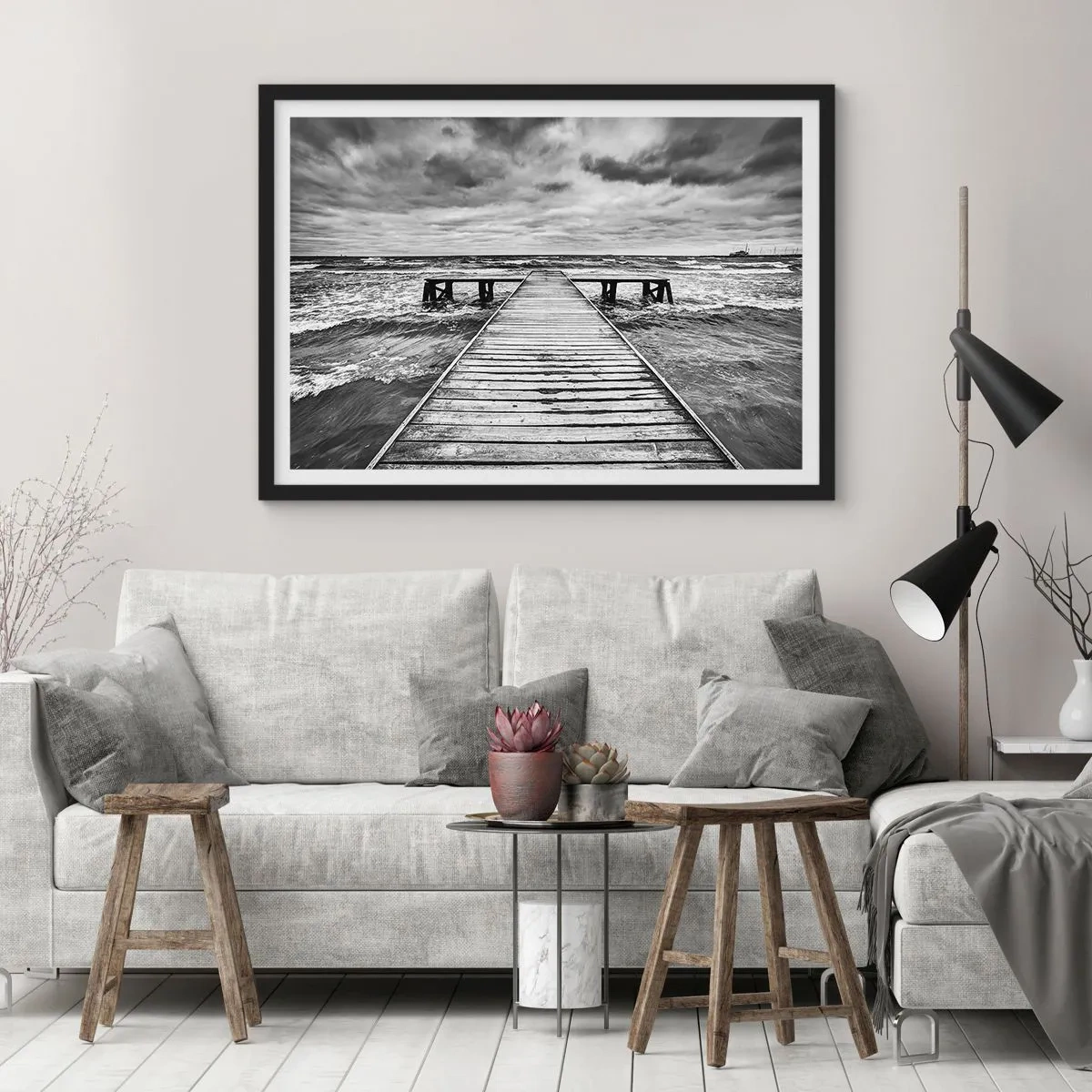 Poster in einem schwarzem Rahmen - Ich warte darauf, dass der Wind wegjagt... - 40x30 cm