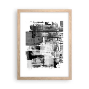 Poster in einem Rahmen aus heller Eiche - Wunderschönes Grau - 30x40 cm