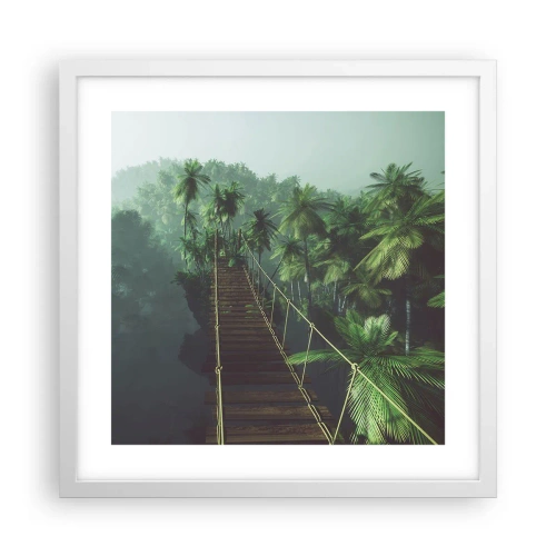 Poster in einem weißen Rahmen - Über der Brandung des Grüns - 40x40 cm