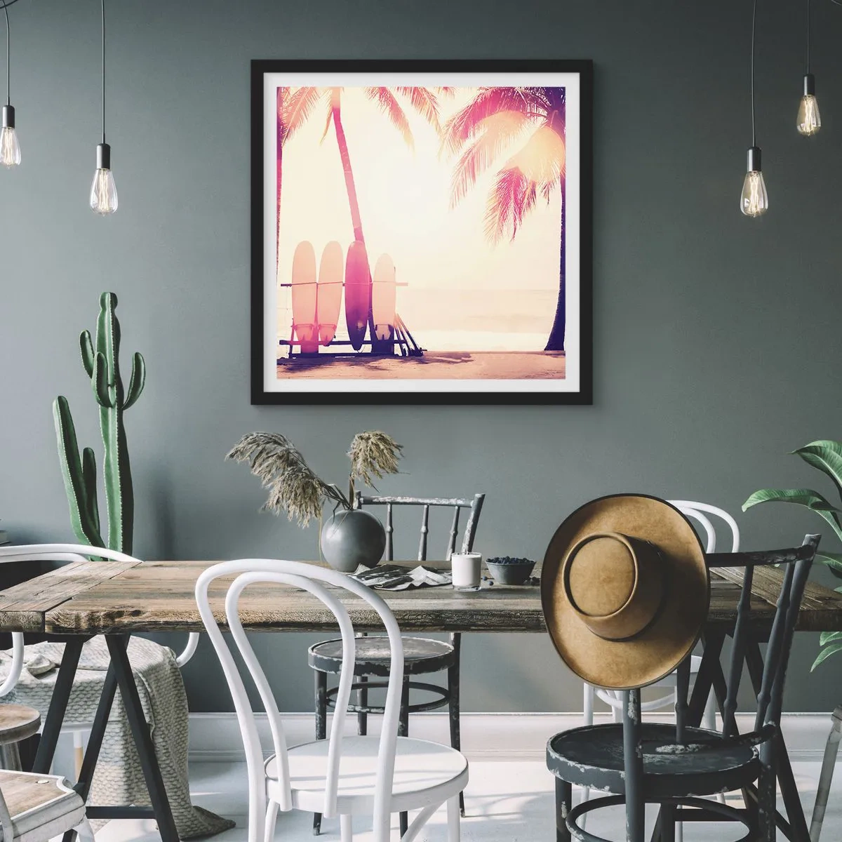 Poster in einem schwarzem Rahmen - Es wird ein toller Tag - 40x40 cm