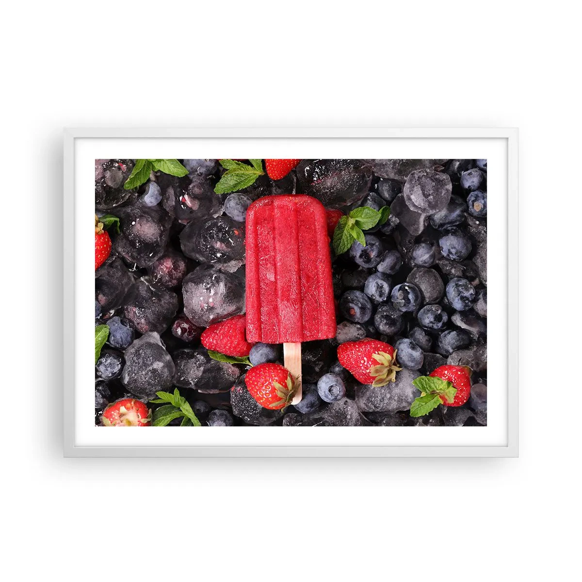 Poster in einem weißen Rahmen - So schmeckt der heiße Sommer - 70x50 cm