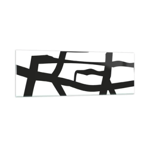 Glasbild - Bild auf glas - Schwarz-Weiß-Design - 90x30 cm
