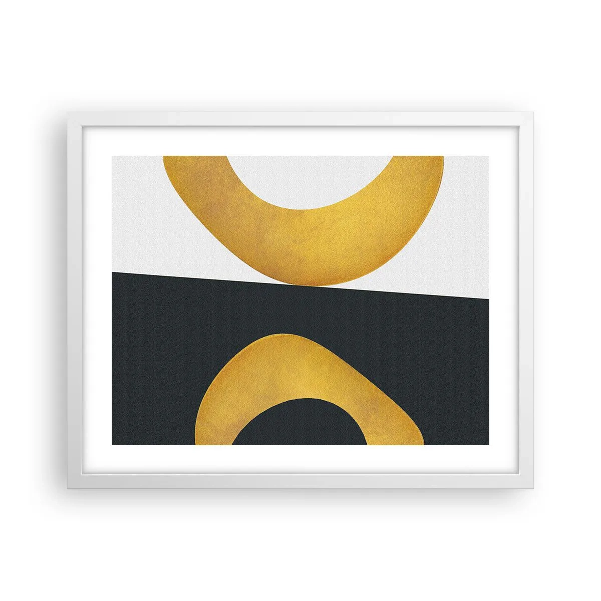 Poster in einem weißen Rahmen - Erstens: Gold - 50x40 cm