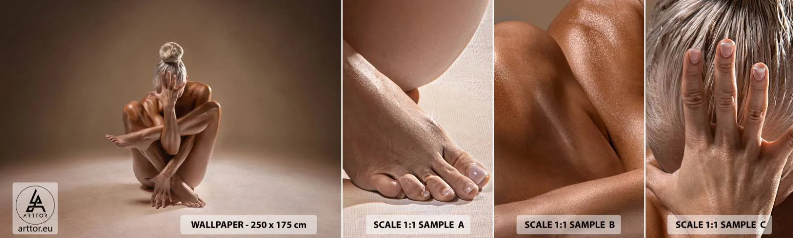 Fototapeten Muster Selbstklebend Deluxe Sticker - Die Einheit von Körper und Geist - Körper, Frau, Modell - 100x30 cm