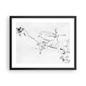 Poster in einem schwarzem Rahmen - Wintermorgen - 50x40 cm