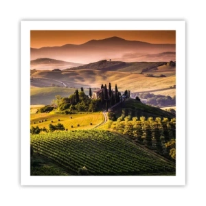 Poster - Arkadien - die toskanische Landschaft - 60x60 cm