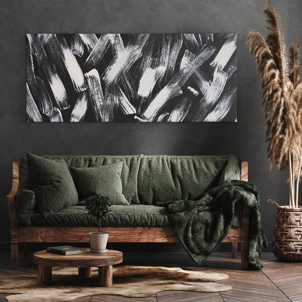 Bild auf Leinwand - Leinwandbild - Abstraktion im industriellen Geist - 100x40 cm