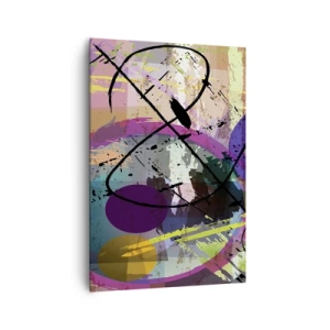 Bild auf Leinwand - Leinwandbild - Ein farbenfrohes abstraktes Muster mit dynamischen Linien und Formen. - 70x100cm - Du kannst geradeaus oder umhergehen - Moderne Wanddekoration für Wohnzimmer und Schlafzimmer ARTTOR