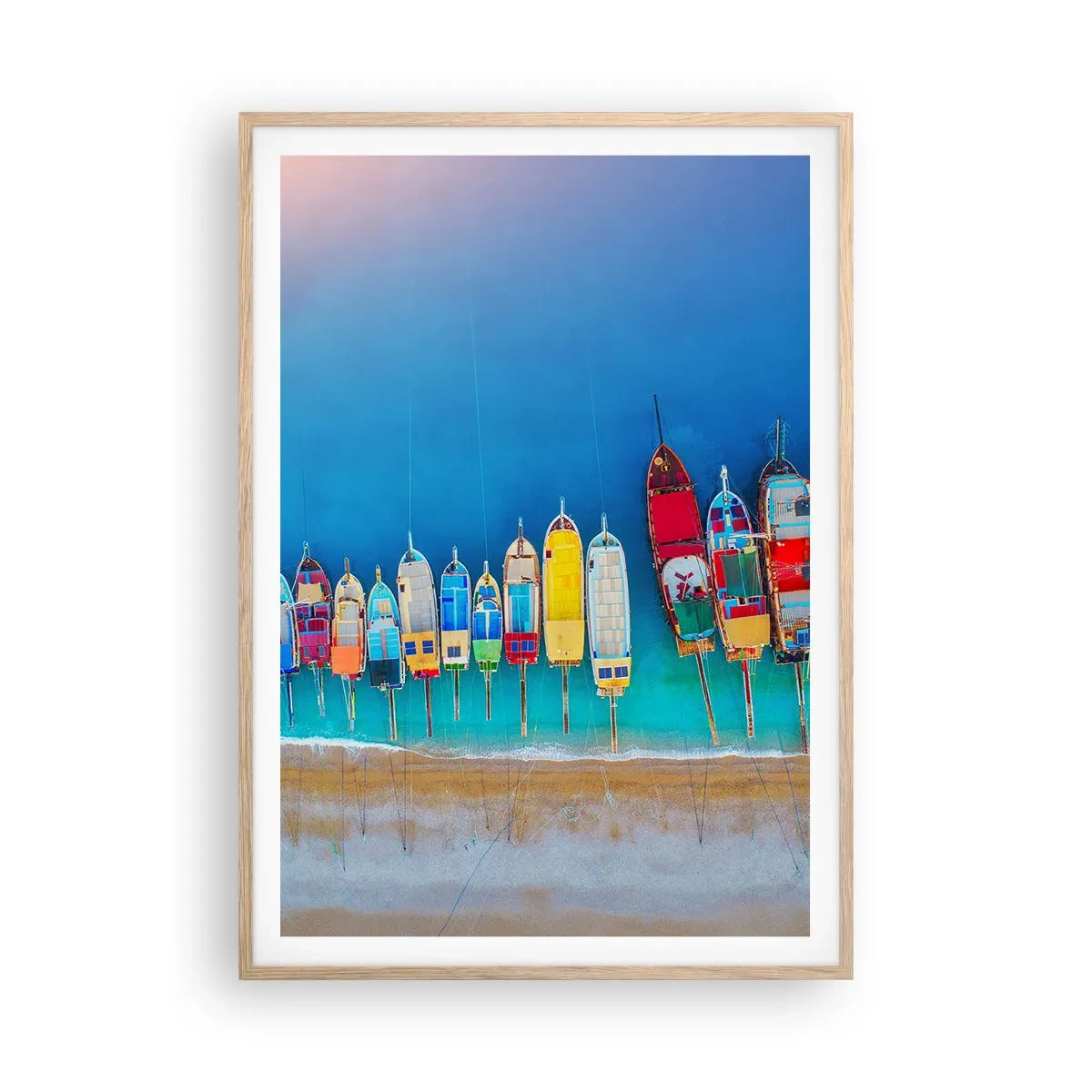 Poster in einem Rahmen aus heller Eiche - Aus der Vogelperspektive - 70x100 cm