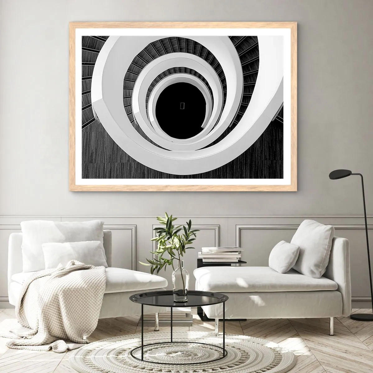 Poster in einem Rahmen aus heller Eiche - Zum Kern der Sache - 100x70 cm