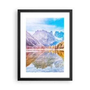 Poster in einem schwarzem Rahmen - Und in den Bergen ist es schon Herbst - 30x40 cm