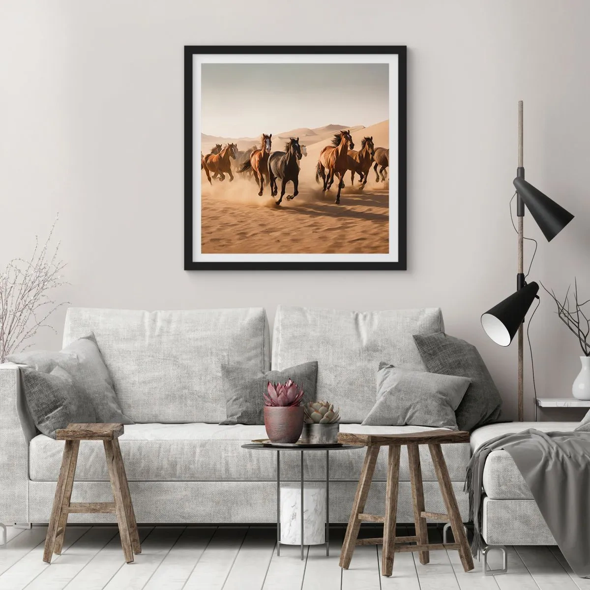 Poster in einem schwarzem Rahmen - Frei wie der Wind - 30x30 cm