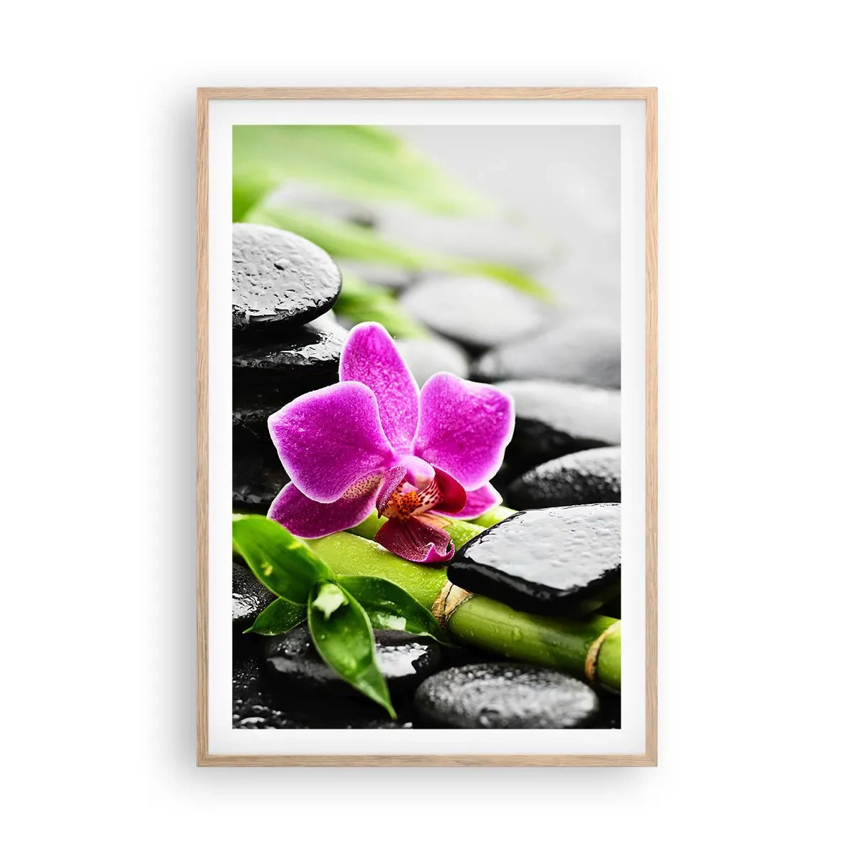 Poster in einem Rahmen aus heller Eiche - In ruhiger Balance - 61x91 cm