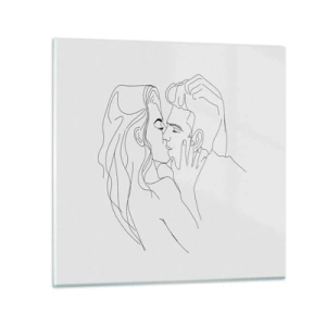 Glasbild - Bild auf glas - Dieselbe Linie - 70x70 cm