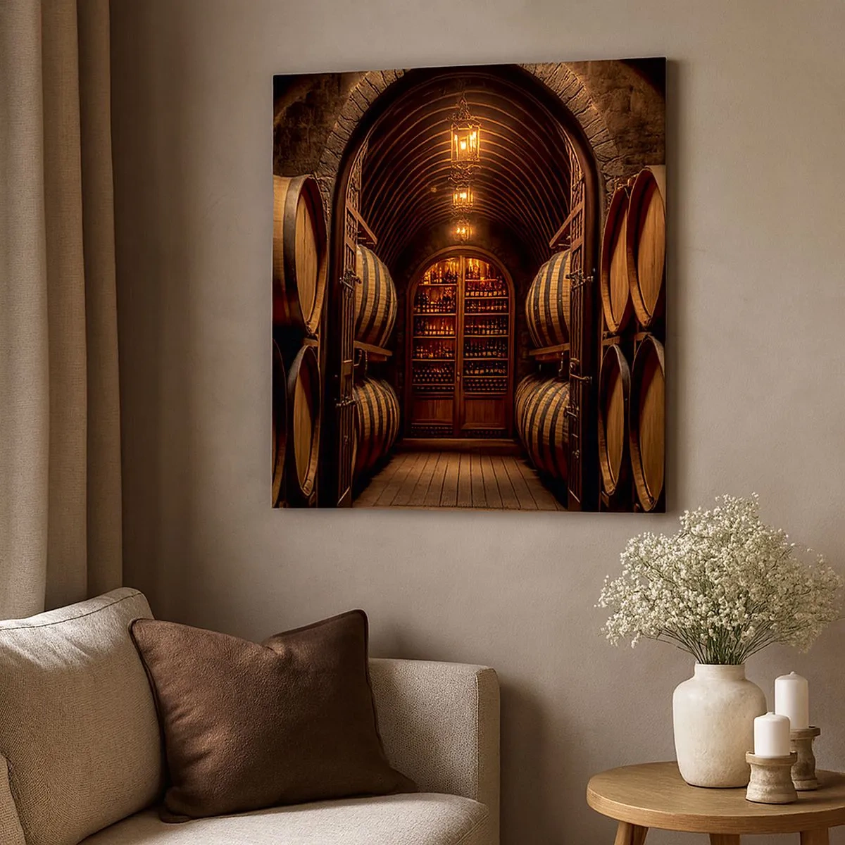 Bild auf Leinwand - Leinwandbild - Stimmungsvoller Keller - 30x30 cm