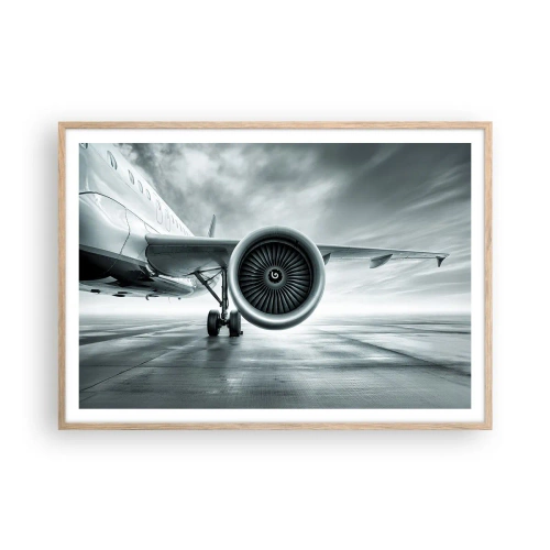 Poster in einem Rahmen aus heller Eiche - Die Macht ist da! - 100x70 cm