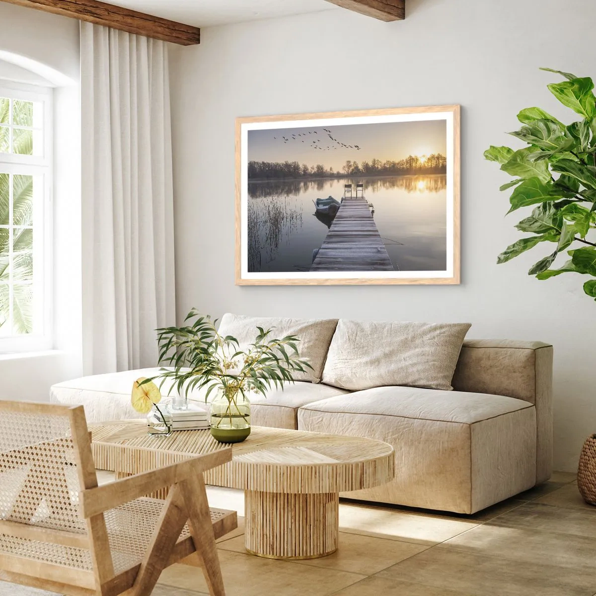 Poster in einem Rahmen aus heller Eiche - Ich komme nach einiger Zeit zurück - 100x70 cm