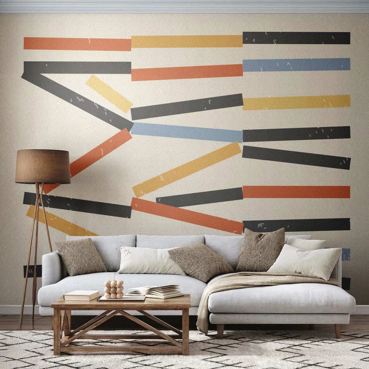 Fototapete Premium Canvas - Komposition auf der Ebene - Minimalismus, Hipster, Zeitgenössisch - 400x280 cm