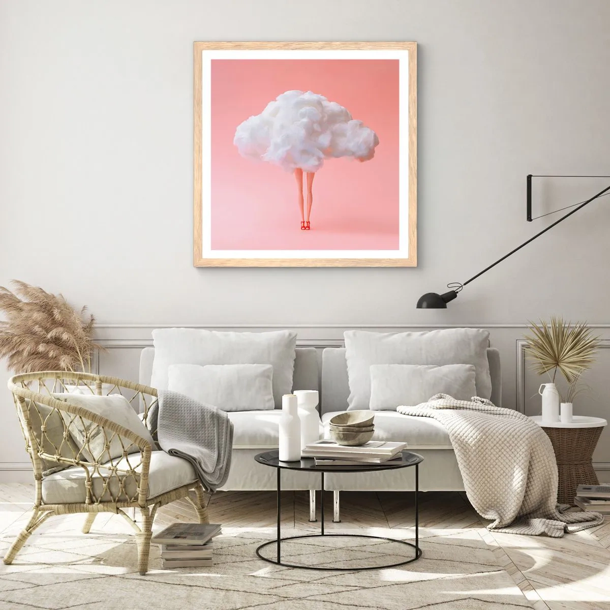 Poster in einem Rahmen aus heller Eiche - Süßes Versprechen - 40x40 cm