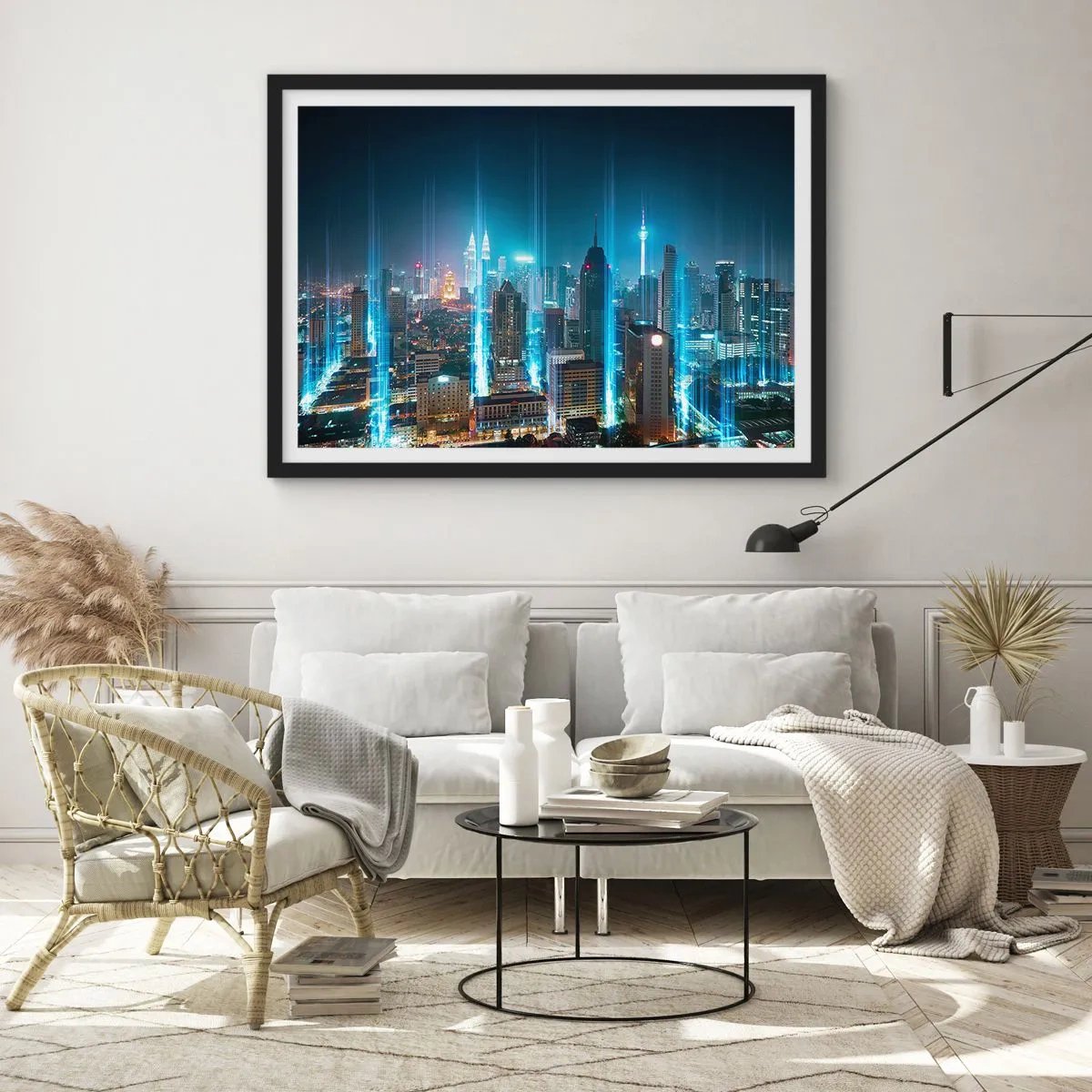 Poster in einem schwarzem Rahmen - Auf Berliner Art gegen den Himmel - 50x40 cm