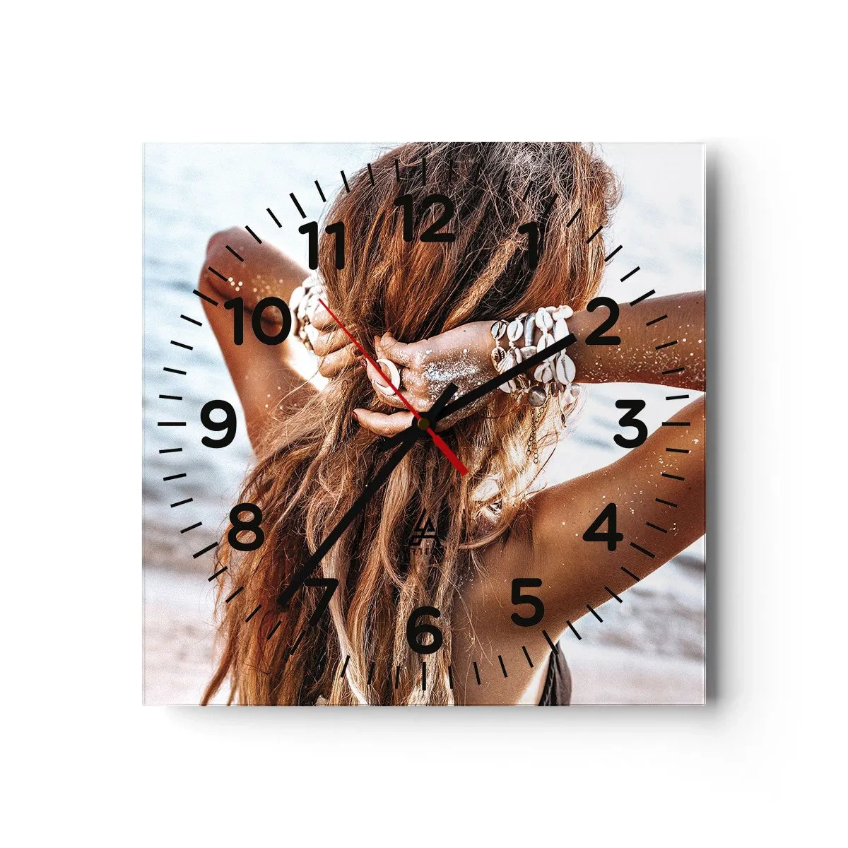 Wanduhr - Glasuhr - Eine Schwester von Wasser und Sonne - 30x30 cm