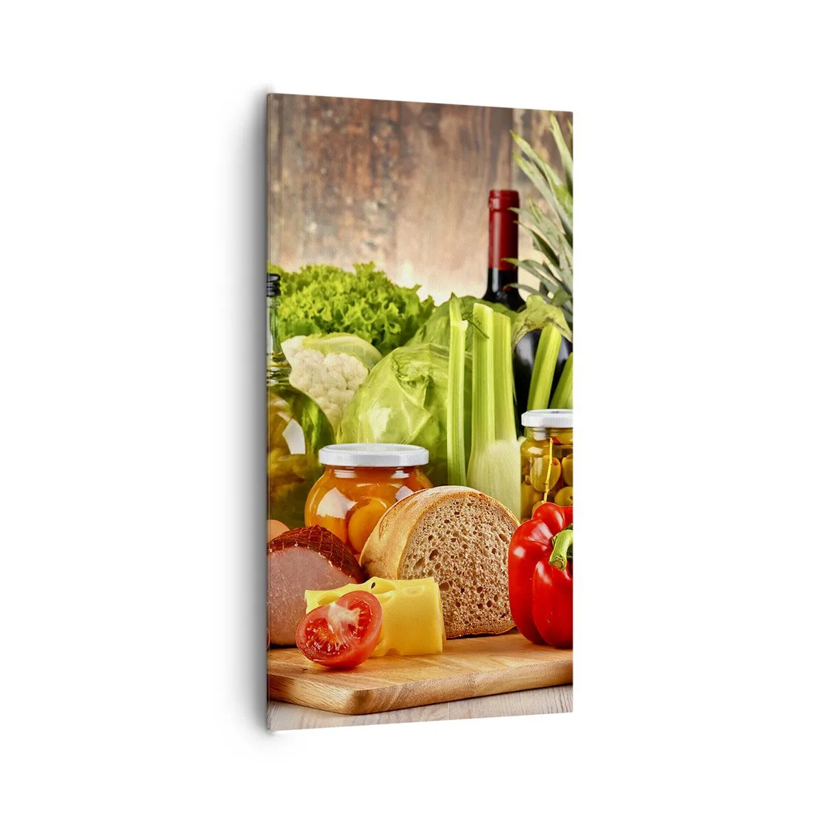 Bild auf Leinwand - Leinwandbild - Geräuchert, gebacken und eingelegt - 65x120 cm