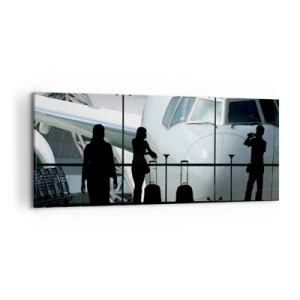 Bild auf Leinwand - Leinwandbild - Vis a vis am Flughafen - 100x40 cm