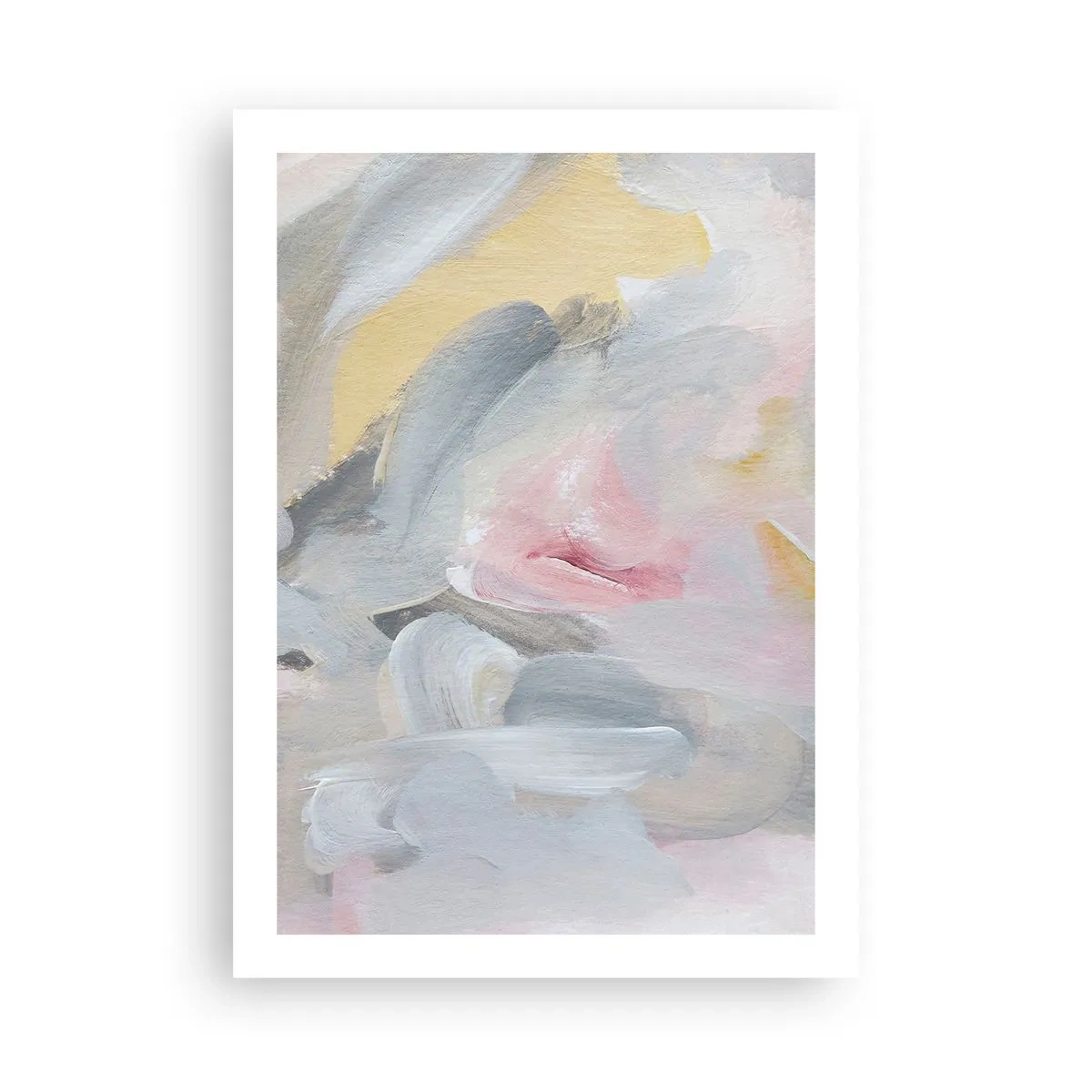 Poster - Abstrakte Komposition in Pastellfarben - 50x70cm - In einer Pastellwelt - Moderne Wanddekoration für Wohnzimmer und Schlafzimmer ARTTOR