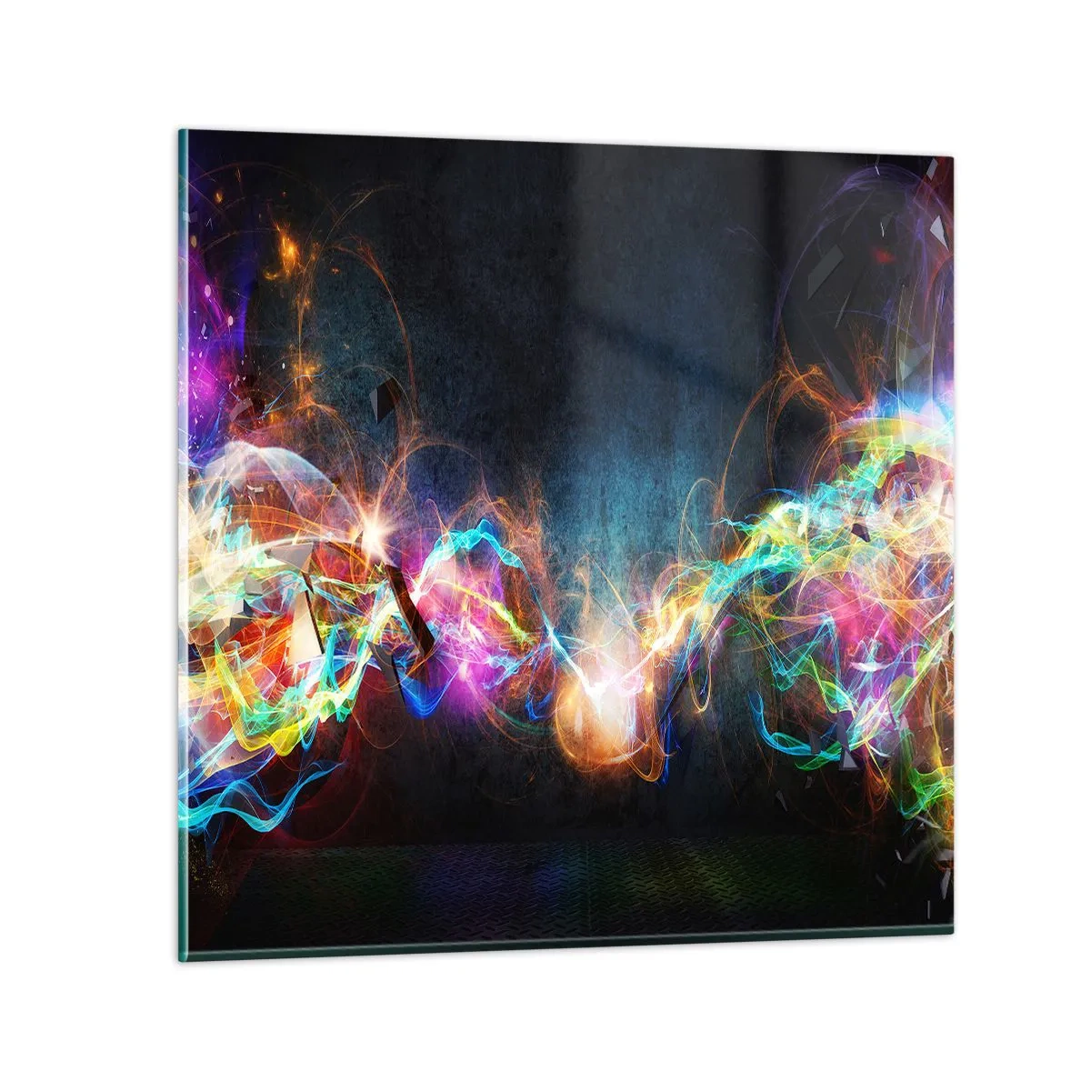 Glasbild - Bild auf glas - Freudig gegen die Dunkelheit - 70x70 cm