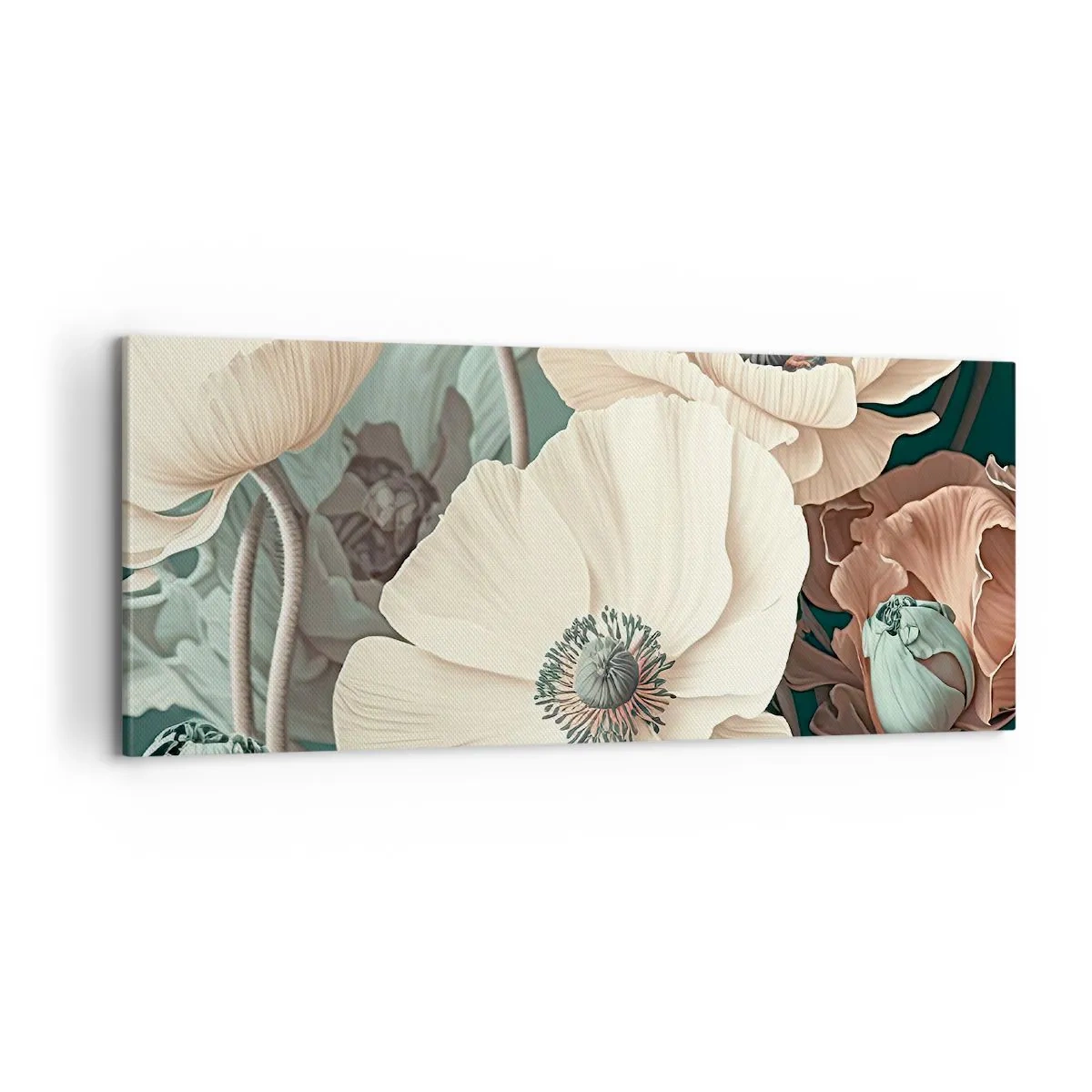 Bild auf Leinwand - Leinwandbild - Flüstern von Mohnblumen - 100x40 cm