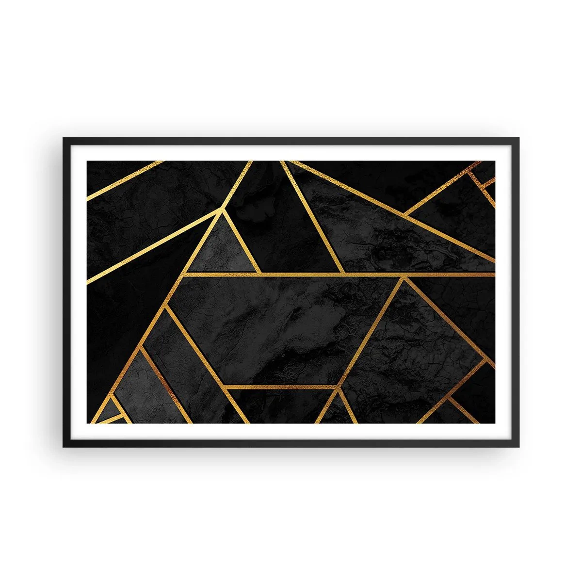 Poster in einem schwarzem Rahmen - Dunkelheit und Glanz - 91x61 cm