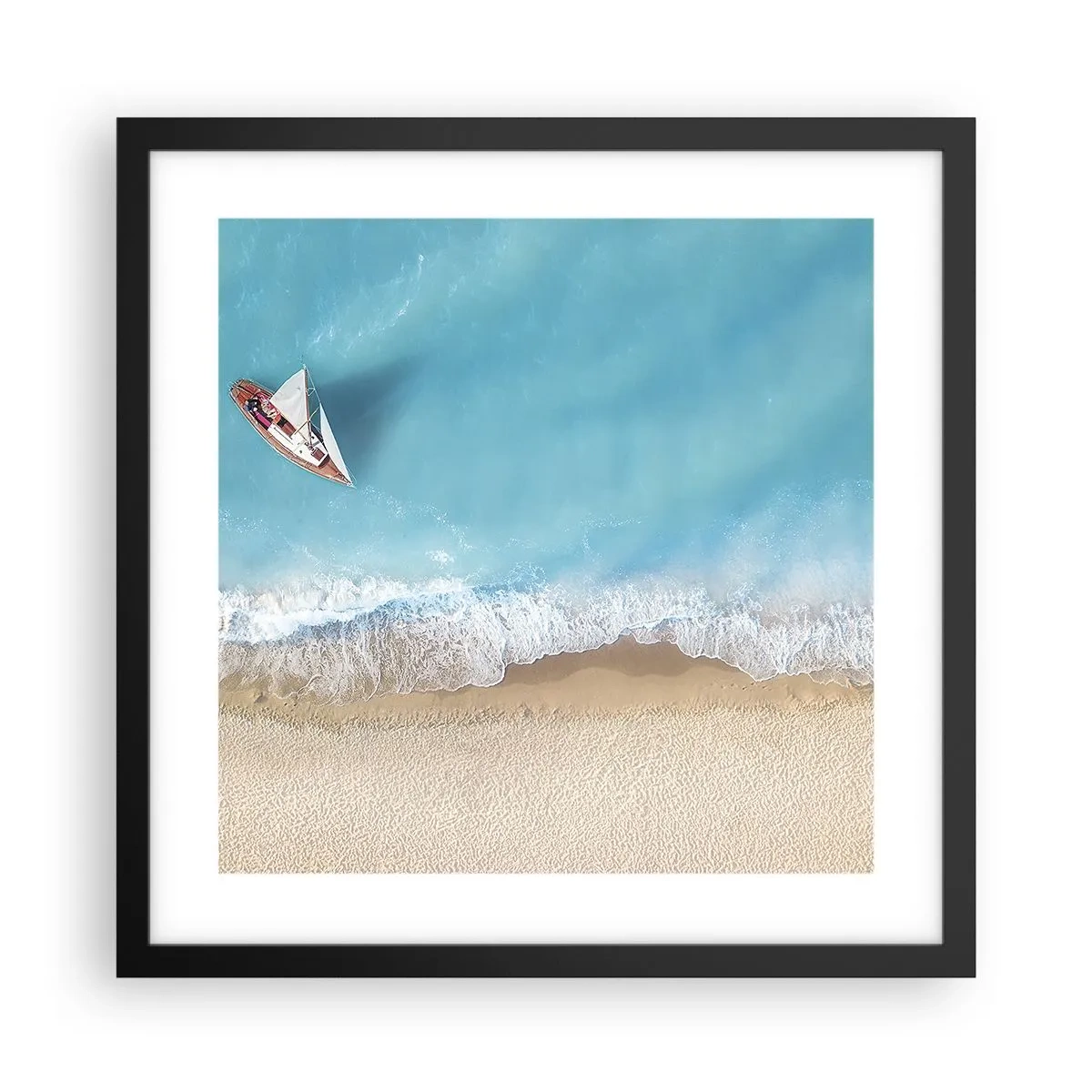 Poster in einem schwarzem Rahmen - An der Grenze von Blau und Gold - 40x40 cm