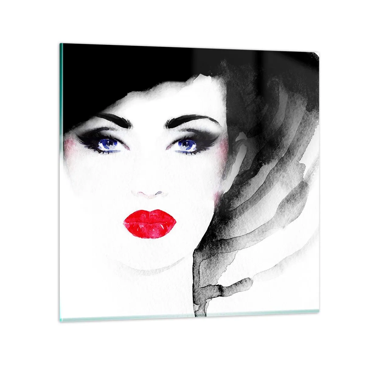 Glasbild - Bild auf glas - Er drückt zurück und ruft an - 60x60 cm