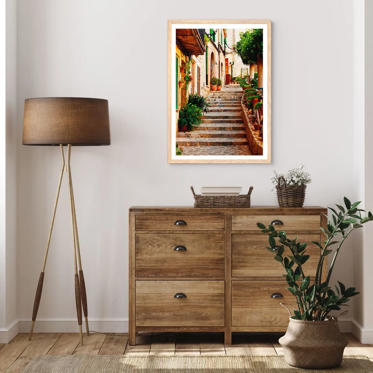 Poster in einem Rahmen aus heller Eiche - Charme spanischer Feiertage - 30x40 cm