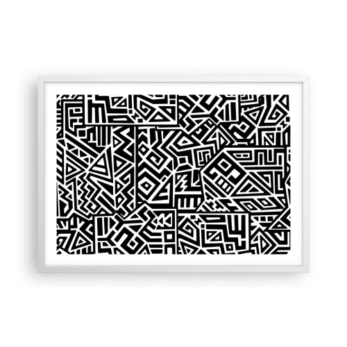 Poster in einem weißen Rahmen - Präkolumbianische Komposition - 70x50 cm