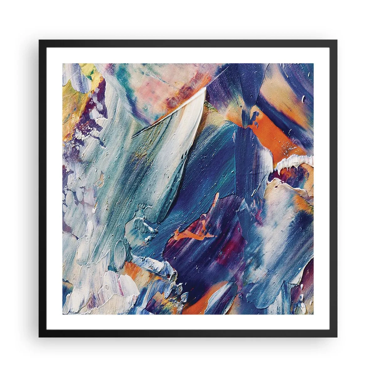 Poster in einem schwarzem Rahmen - Farbverwirrung - 60x60 cm