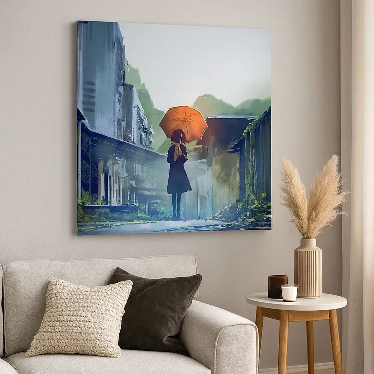 Bild auf Leinwand - Leinwandbild - Belebender Regen - 30x30 cm