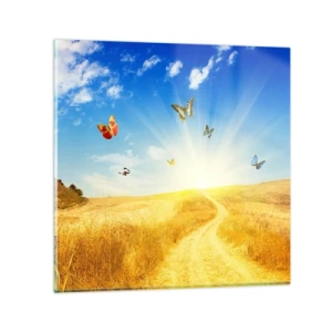 Glasbild - Bild auf glas - Und wie kann man den Sommer nicht lieben? - 70x70 cm