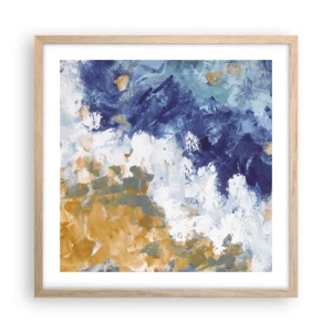 Poster in einem Rahmen aus heller Eiche - Tanz der Naturelemente - 50x50 cm